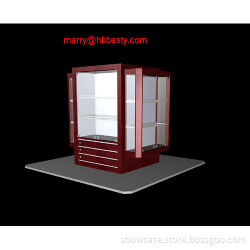 Famous brand wooden jewelry kiosk display showcase and cabinet